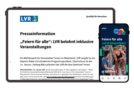 Tablet mit einer Pressemitteilung und Handy, das einen Instagrambeitrag zeigt
